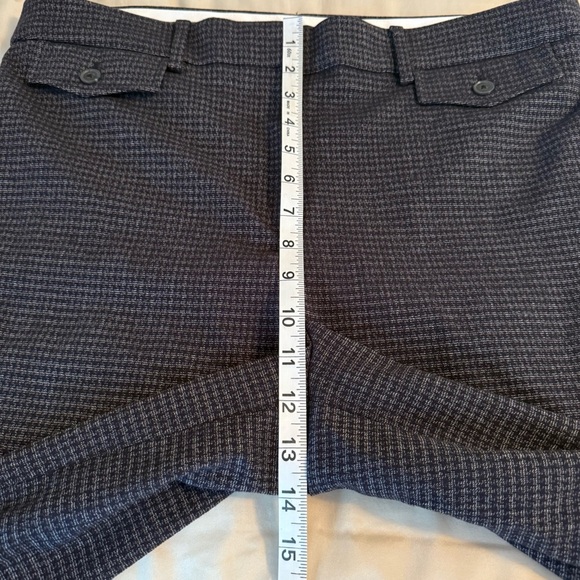 Loft Women’s Size 14 High Waist Trouser Wide Leg Navy Houndstooth Dress Pants - Picture 11 of 13